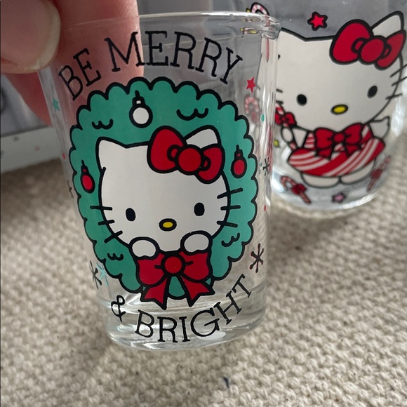 Hello Kitty Festive Shot Glass Collection - Red, Green, White - Picture 3 of 5